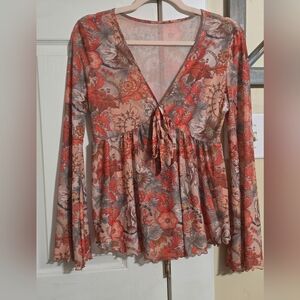 SHEIN Orange Long Sleve Shirt. Size M.